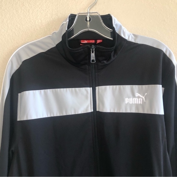 Puma Men’s Performance Black Gray Tricot Track Jacket Size M - Picture 2 of 16